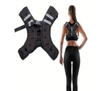 Adjustable Weighted Training Vest for Men & Women, 2.5kg, Black with Reflective Strips, Padded Shoulder Support for Fitness, Running, Jogging, Cardio & Walking