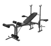 Adjustable Weights Bench, 4 in 1 Gym Sets with Barbell Rack and Leg Developer, 300 LBS Capacity, Full Body Workout Machine for Home Gym