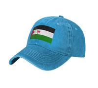 Adjustable Western Sahara Flag Pattern Trucker Hat | 100% Cotton Washed Denim Baseball Cap Unisex Fashion