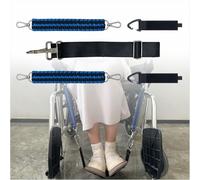 Adjustable Wheelchair Footrest Strap with Buckles - Universal Foot Sling & Woven Tape Support for Elderly, Injured or Disabled (Black+Blue)