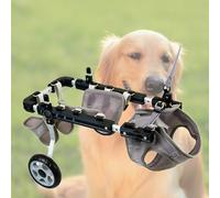 Adjustable Wheelchair for Small/Medium Dogs, Black Mobility Cart for Disabled Cats & Puppies, Senior Pet Support, Mobility Aid for Weak Animals