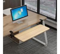 Adjustable White Keyboard Tray with Clamp Support 52cm Sliding Under Desk Platform for Cuter Writing and Mouse Use Space Saving Design