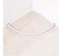 Adjustable White Main Rod for Fitting Rooms - Wall-Mounted Corner Support for Clothing Store Dressing Areas - Heavy-Duty Aluminum Ring Shelf System for Retail Display