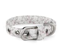Adjustable White Marble Rose Gold Dog Collar,Comfortable Pet Collar for Small to Medium Dogs