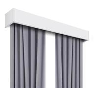 Adjustable White Metal Pelmet Panel - Cuttable Rod Cover for Wall/Ceiling Easy Mounting Valance 100-600cm Trackless Design Perfect for Home Decor (3.6ft/115cm)