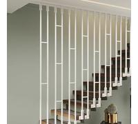 Adjustable White Metal Stair Post Set - Customizable H-105cm (3.4ft) Railing for Indoor/Outdoor Use in Home, Garden, Corridor, Loft - Durable Stair Safety Solution
