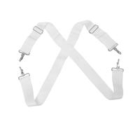 Adjustable White Nylon Bass Drum Strap Belt with Anti-Slip Feature for Waist Drum and Marching Band Use, Double Shoulder Harness Design for Comfortable Carrying