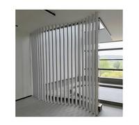 Adjustable White Room Divider Floor to Ceiling Metal Slat Partition for Home Decor 4 Roots 180cm/70.8in/5.90ft Perfect for Creating Private Spaces