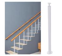Adjustable White Stair Railing for Indoor/Outdoor Steps Iron Baluster with Angle Bracket Ideal for Concrete Stairs & Balconies 95 cm Height (1 Pack)
