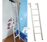 Adjustable White Twin Bunk Bed Ladder - 55" Climbing Step for School Home or Camper - Sturdy Design for Safe Access to Bunk Beds