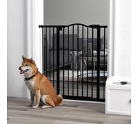 PawHut Pressure Fit Dog Stair Gate No Drilling Safety Gate Auto Close for Doorways, Hallways, 74-94cm Adjustable, 94cm Tall, Black