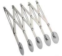 Adjustable Width Stainless Steel Pizza Slicer, 3/5/7 Wheel Dough Cutting Tool With Grip Handle, For Pastry Biscuit Making Pizza Baking (Silver2)