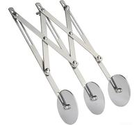 Adjustable Width Stainless Steel Pizza Slicer, 3/5/7 Wheel Dough Cutting Tool With Grip Handle, For Pastry Biscuit Making Pizza Baking (Silver1)