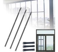 Adjustable Window Burglar Bars Security Inside,Enhanced Home and Office Safety,No Drill Window Rail for Glass Door,Easy Setup,for House Office,Budget(Three roots,80-95CM)