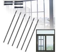 Adjustable Window Burglar Bars Security Inside,Enhanced Home and Office Safety,No Drill Window Rail for Glass Door,Easy Setup,for House Office,Budget(Six roots,80-95CM)