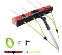 Adjustable Window Cleaning Set - Water Supply & Brush Attachment for High Windows Indoor/Outdoor Use Home Solar Panels Terrace - Efficient Cleaning Tool