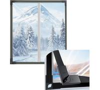 Adjustable Window Insulation Kit for Winter - Reusable Magnetic Attraction Plastic Window Covering Cuttable Transparent Winterizing Window Film for Home Winterizing(85x140cm)