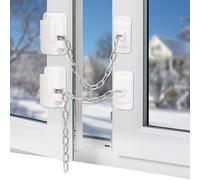Adjustable Window Safety Locks, NewBinn 2 Pack Window Restrictors for UPVC, Self Adhesive Window Security Locks for Child Cats Safety, Screws Included