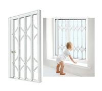 Adjustable Window Security Bars for Kids & Toddlers - Lockable Safety Barrier Anti-Theft Expandable Protection Grille White Window Guard 50-90cm