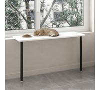 Adjustable Window Sill Extender for Cats, Indoor Window Sill Extension with Leg, Decorative Window Ledge Plant Shelf for Kitchen Office Balcony(Black,85x25cm(33 1/2x9 7/8"))