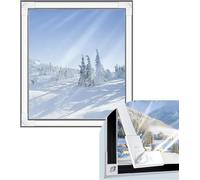 Adjustable Window Winterizing Kit - Magnetic Transparent Window Insulation Plastic Windows Covering Reusable Window Film for Outdoor Winter Balcony RV Window(75x150cm)