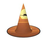 Adjustable Witch Hat For Women & Men, Aircraft Plane Sunset Halloween Hat, Foldable Halloween Party Accessory, Pointed Wizard Cap For Cosplay, Carnival, Masquerade, 1 Pc