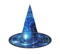 Adjustable Witch Hat For Women & Men, Artificial Intelligence Brain Halloween Hat, Foldable Halloween Party Accessory, Pointed Wizard Cap For Cosplay, Carnival, Masquerade, 1 Pc