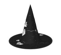 Adjustable Witch Hat For Women & Men, Astronaut Galaxy Halloween Hat, Foldable Halloween Party Accessory, Pointed Wizard Cap For Cosplay, Carnival, Masquerade, 1 Pc