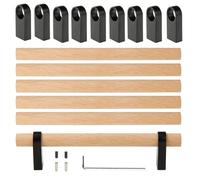 Adjustable Wood Cabinet Handles,Unfinished DIY Pulls,Adjustable Double Hole Distance Handles,Modern Kitchen Wardrobe Drawer Pulls 6Pcs Adjustable Wood Cabinet Handles(6pcs Adjustable)