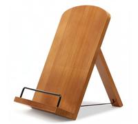 Adjustable Wood Cookbook Stand for Kitchen Counter - Rustic Pine Recipe Book Holder with Metal Page Clips - Ergonomic Tablet & iPad Stand for Convenient Cooking - Beautiful Kitchen Decor