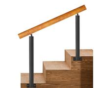 Adjustable Wood ils for Outdoor Steps, 1-3 Steps, Side Mount Wrought Iron Railing, Sturdy Porch Stair il for Concrete & Wooden Steps (Height 95cm/3.1ft, 60cm/24inch)