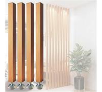Adjustable Wood Slats Room Divider - Versatile Floor-to-Ceiling for Home Office Hotels Apartments Entryways & Washrooms - Easy No-Drill Setup Available in 1-8 Sets.