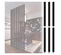 Adjustable Wood Wall Divider - Ceiling to Floor Room Separator, 6-Pack Adjustable Foot Partition Screen for Studios, Apartments, Teahouses, Stairways, and Entrances