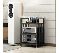 Adjustable Wooden AV Ma Stand - Cact Corner Ste Rack for Turntables & TV - Space-Saving o-Visual Tower for Home Entertainment & o Support