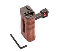 Adjustable Wooden Camera Cage Handle Left Right Side Hand Grip 3 8 Inch Screw ARRI-Style Mount Cold Shoe Wrench Compatible with SmallRig Video