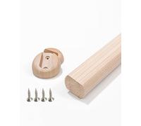 Adjustable Wooden Clothes Rail - Wall-Mounted Laundry Drying Rack, Trimable Clothes Rod for Smals, Camphor Wood, 90cm/35in Length