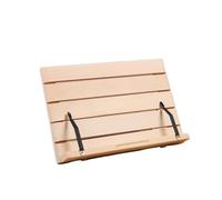 Adjustable Wooden Cookbook Stand with Pa Clips, Hands-Free Recipe Holder for Reading, Perfect for Kitchen and Library Use, and Slish Design