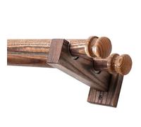 Adjustable Wooden Curtain Rod for 39.37-125.98 Inches Double Rod Design with 2-3 Support Brackets Ideal for Living Room & Bedroom Décor (78.7 Inch)