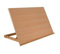 Adjustable Wooden Drawing Board Large Natural Wood Sketching Canvas Table, Portable Desktop Workstation Wooden Artist Table Top Board Stand for Watercolour Oil Painting Art Supplies Camping (42cm)