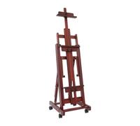 Adjustable Wooden Easel with Wheels, Red Beech Wood Easel (Red Walnut)