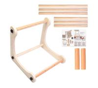 Adjustable Wooden Embroidery Lap Stand & Scroll Frame - Premium Hand-Finished Needlework Holder | Heavy-Duty Under-Thigh Cushion Base Stand for Cross, Quilting, Tapestry, Crafting
