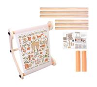 Adjustable Wooden Embroidery Stand & Scroll Frame - Premium Solid Pine Needlework Support | Heavy-Duty Lap & Table Stand for Quilting, Cross , Tapestry, Pattern Crafting