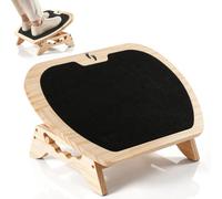 Adjustable Wooden Ergonomic Foot Rest Under Desk - Multi-Position Foot Stool with Non-Slip Padded Surface, Curved Ergonomic Design Improves Leg Blood Circulation for Office Desk, Gaming Chair, Sofa