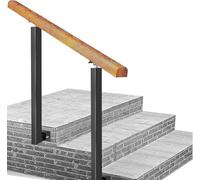 Adjustable Wooden Hand Rail for Home Garden, 0°-270° Angle Brackets, Safety Grab Bar - Side-Mounted Handrail for Outdoor Steps and Decking