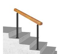 Adjustable Wooden Handrail for Outdoor and Indoor Steps, Sturdy Stair Railing for Front Porch and Transitional Spaces
