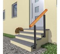 Adjustable Wooden Handrail for Stairs Side Mounted Railing Set Indoor/Outdoor Support Kit 120cm (47in) Length 90cm Height Durable Staircase Safety Solution