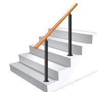 Adjustable Wooden ils for Steps 2/3 Step Iron Railing Transition ils for Concrete or Wooden Stairs 110 cm Color Height 95 cm -& Stylish Safety Solution