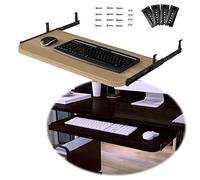 Adjustable Wooden Keyboard Tray 5 Colors Sliding Under Desk 54/60/70x27cm Tablet Holder Height-Adjustable Keyboard Drawer Storage Shelves for Keyboard & Mouse