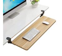 Adjustable Wooden Keyboard Tray for Desk Extension Under Desk Keyboard Holder with Armrest Sturdy Space Saving Design Easy Installation for Workspace