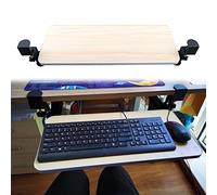 Adjustable Wooden Keyboard Tray in 4 Colors - Pull-Out Under-Desk Keyboard & Mouse Support Height-Adjustable Keyboard Drawer Stand for Ergonomic Workspace